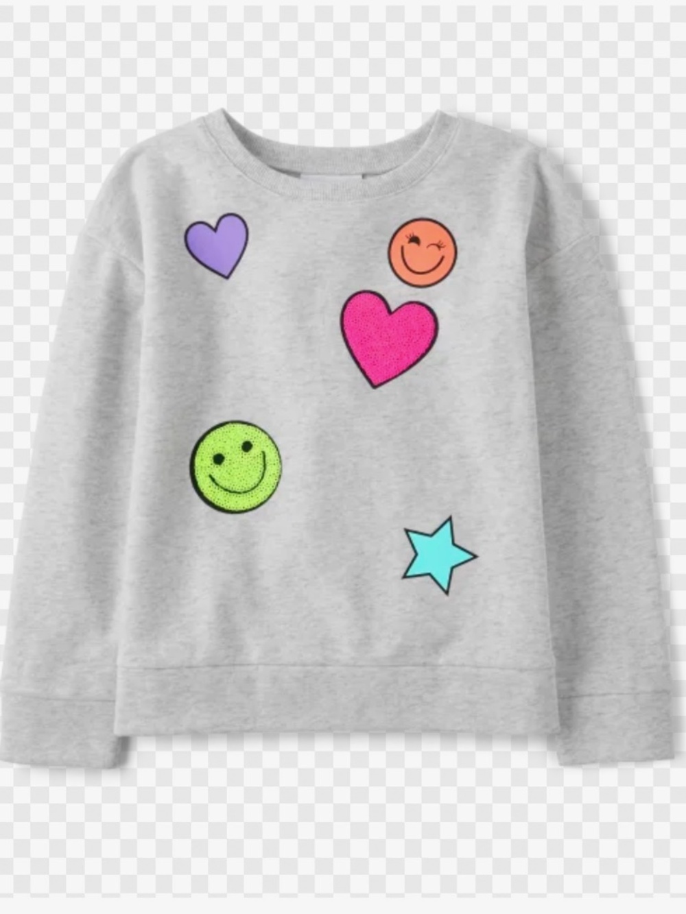 The Children’s Place Light Gray Sweatshirt with Colorful Details. Sz 14.
